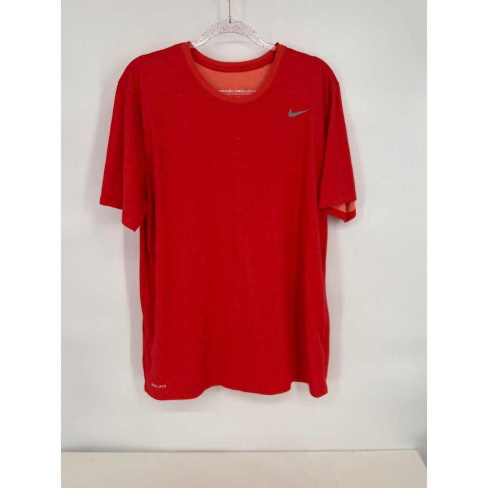 Nike Dri-FIT Athletic Cut T-Shirt Training Gym Running Red XL